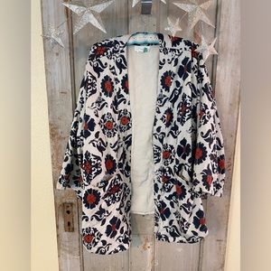 Anthropologie Red / Navy Kimono